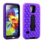 Wholesale Samsung Galaxy S5 Diamond Armor Hybrid Case w Stand (Black Purple)